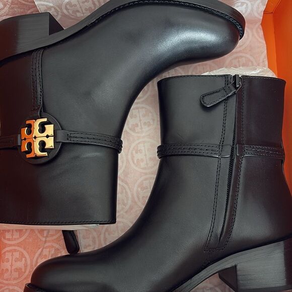 Tory Burch Miller 45MM Leather Ankle Bootie Perfect Black $495 - Picture 7 of 10